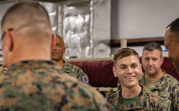 Admiral Alvin Holsey visits illegal aliens holding operations center at Naval Station Guantanamo Bay