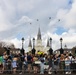 Marine Forces Reserve Band leads the Super Bowl LIX Parade