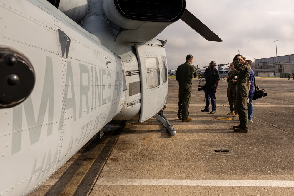 U.S. Marine Corps squadron conducts Superbowl LIX Parade Flyover