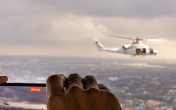 U.S. Marine Corps squadron conducts Superbowl LIX Parade Flyover