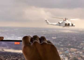 U.S. Marine Corps squadron conducts Superbowl LIX Parade Flyover