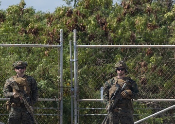 U.S. Marines support Migrant Holding Operations