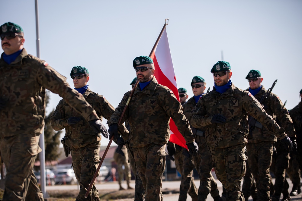 KFOR Polish Coy conducts a transfer of authority ceremony