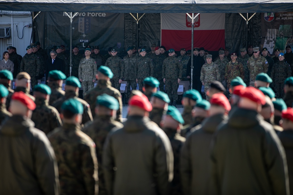 KFOR Polish Coy conducts a transfer of authority ceremony