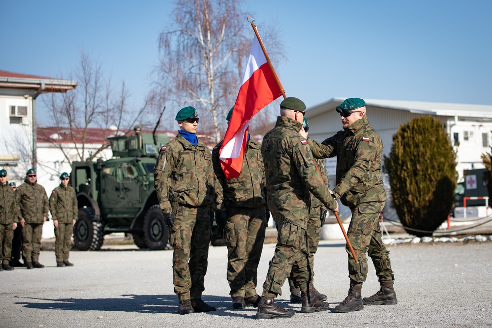 KFOR Polish Coy conducts a transfer of authority ceremony