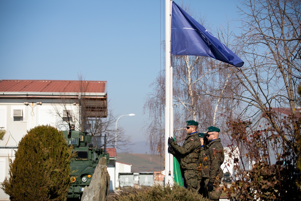 KFOR Polish Coy conducts a transfer of authority ceremony