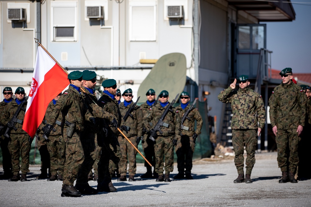 KFOR Polish Coy conducts a transfer of authority ceremony