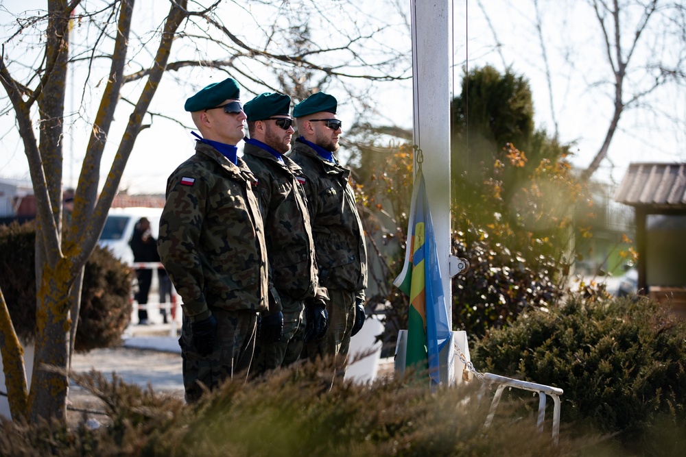 KFOR Polish Coy conducts a transfer of authority ceremony