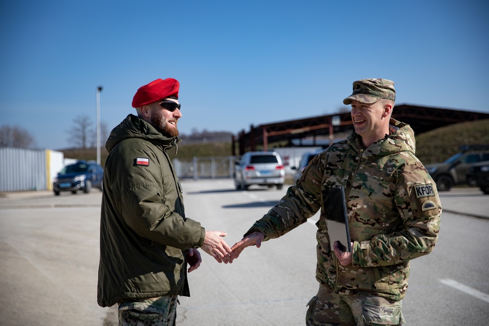 KFOR Polish Coy conducts a transfer of authority ceremony