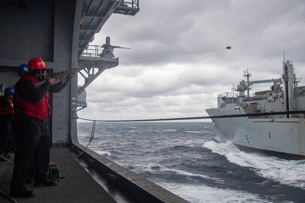 USS America (LHA 6) Conducts RAS with USNS Charles Drew (T-AKE 10)