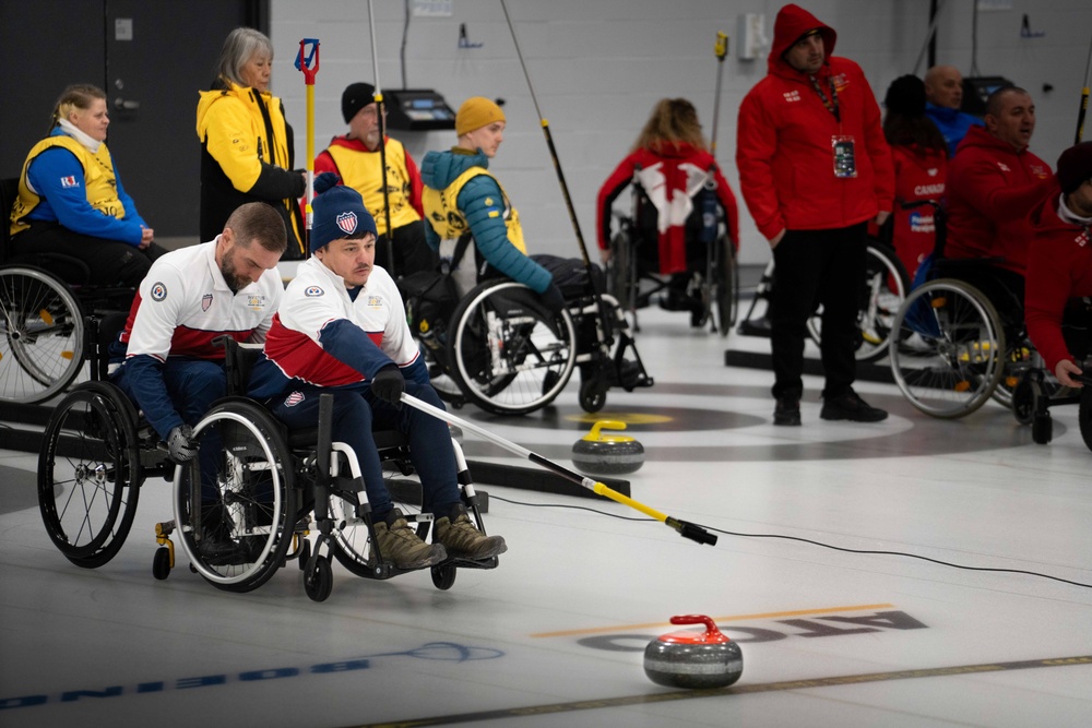 Team US | IG 25 | Invictus Games | Wheelchair Curling | Air Force TSgt Justin Wolfe (ret.) | SOCOM SCPO Terry Scaife