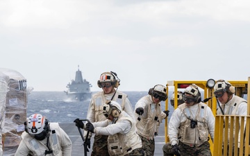 USS America (LHA 6) Conducts RAS with USNS Charles Drew (T-AKE 10)