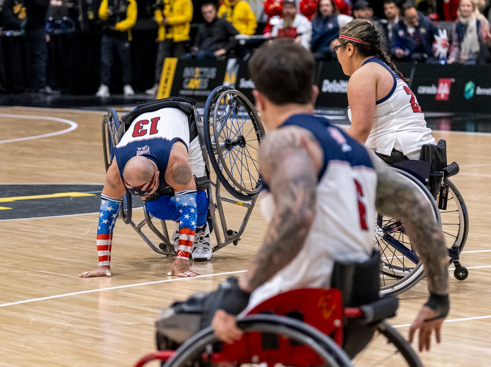 Team U.S. competes in wheelchair basketball during 2025 Invictus Games