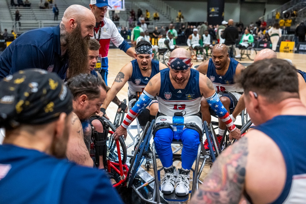 Team U.S. competes in wheelchair basketball during 2025 Invictus Games
