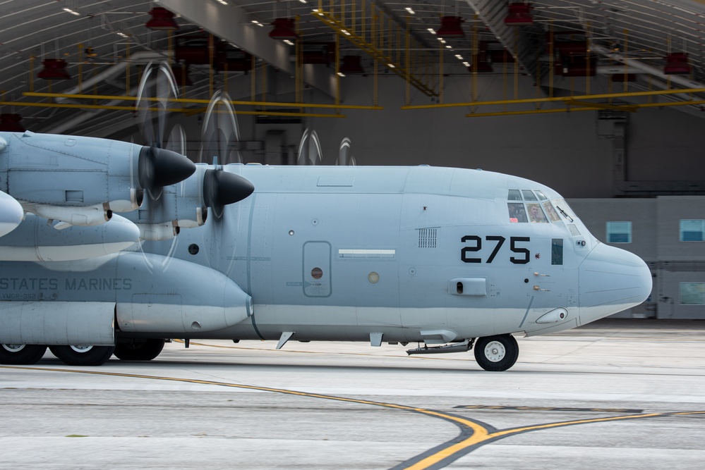 U.S. Marine Corps aircraft land at Andersen AFB for CN25
