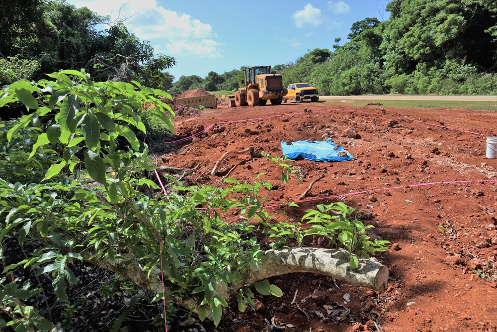 Objects of Potential Archeological Interest are Covered and Cordoned Off at the Site of Military Construction on Northern Guam