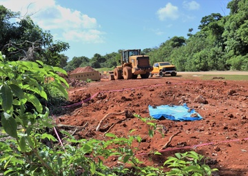 Objects of Potential Archeological Interest are Covered and Cordoned Off at the Site of Military Construction on Northern Guam