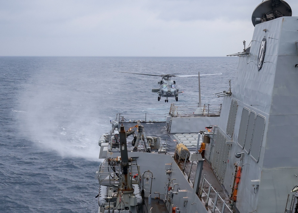 USS William P. Lawrence conducts routine operations as part of the Carl Vinson Carrier Strike Group