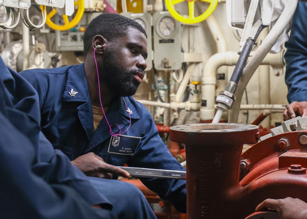 USS William P. Lawrence conducts routine operations as part of the Carl Vinson Carrier Strike Group