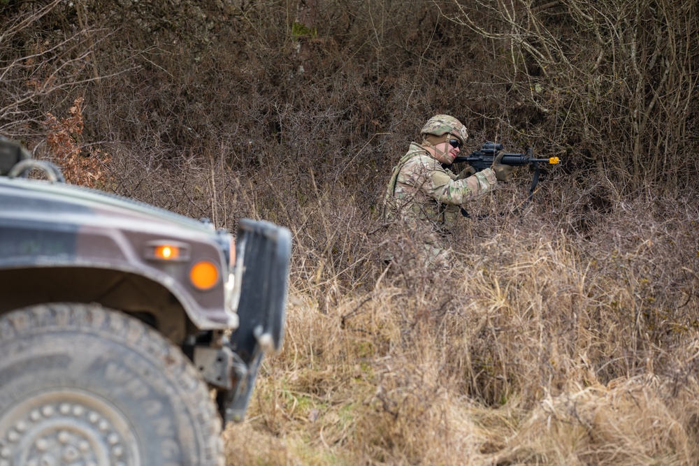 U.S. Soldiers assigned to 41st FAB conduct a mass casualty simulation during brigade EXEVALs