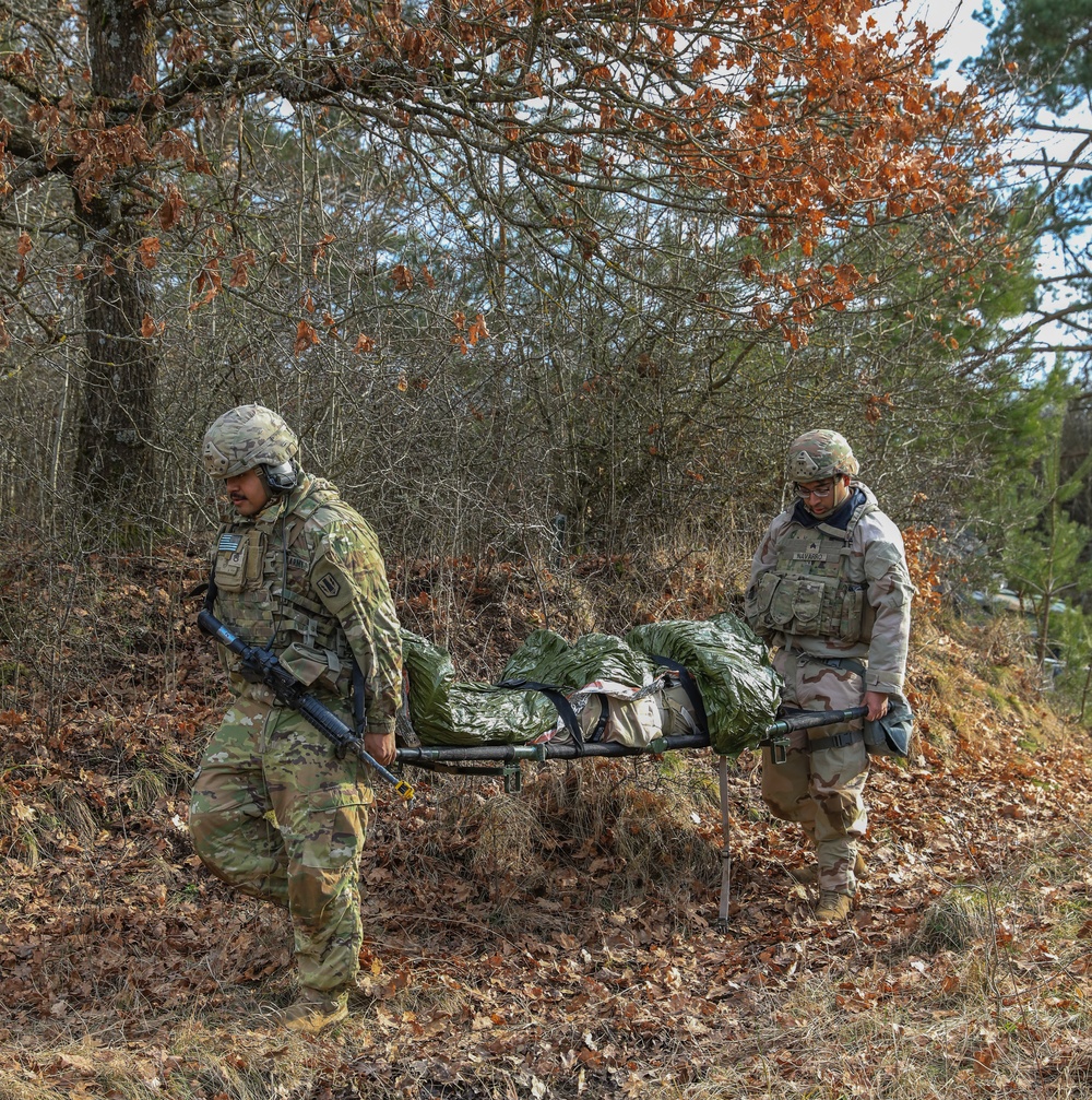 Soldiers from 41st FAB respond to simulated mass casualties during brigade evaluation exercise