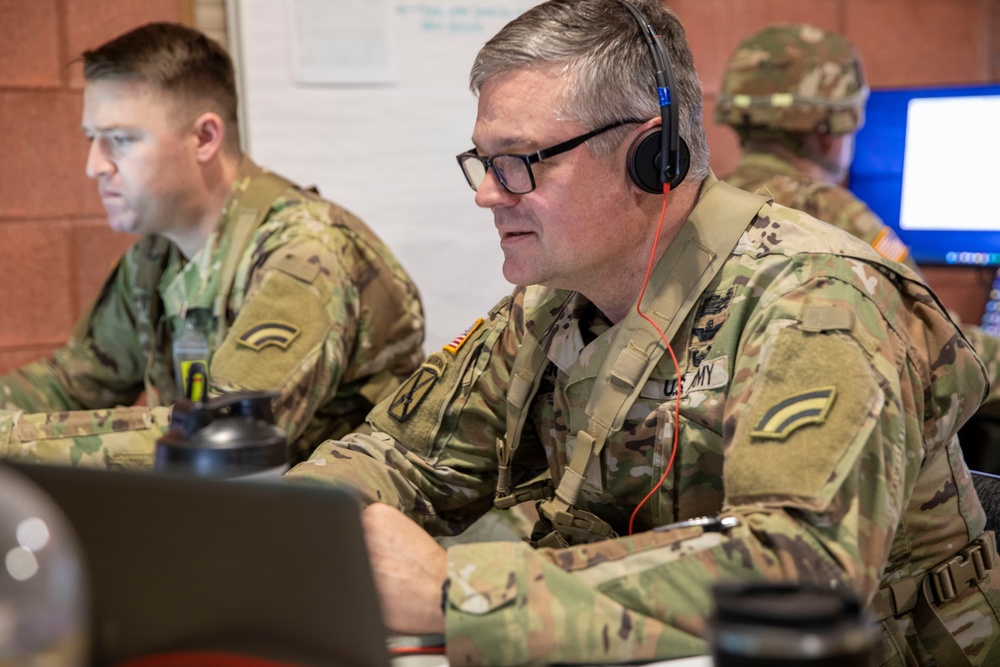 Computer-based simulation trains 42nd Inf. Div. headquarters under realistic war conditions