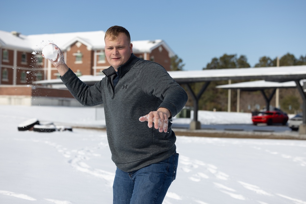 Snow day on Camp Johnson