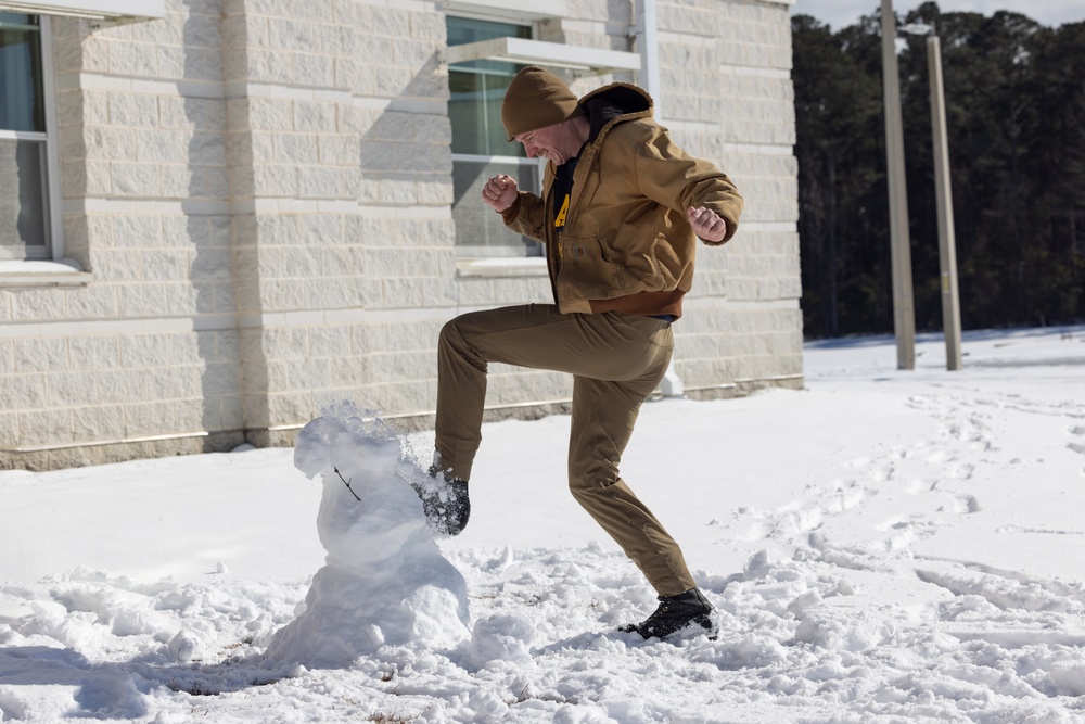 Snow day on Camp Johnson