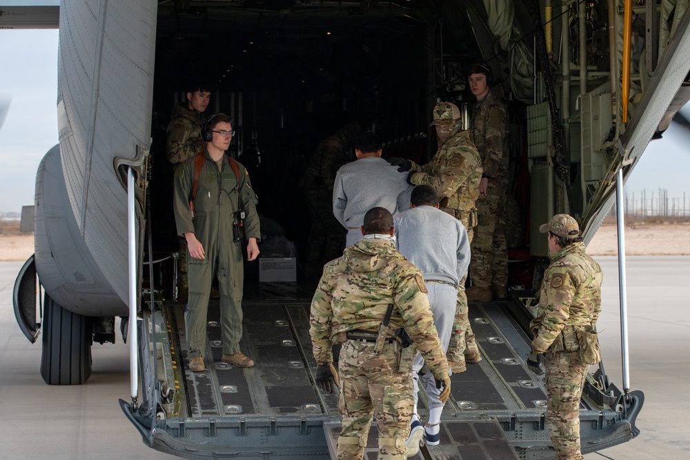 Deportation Flight conducted at Fort Bliss