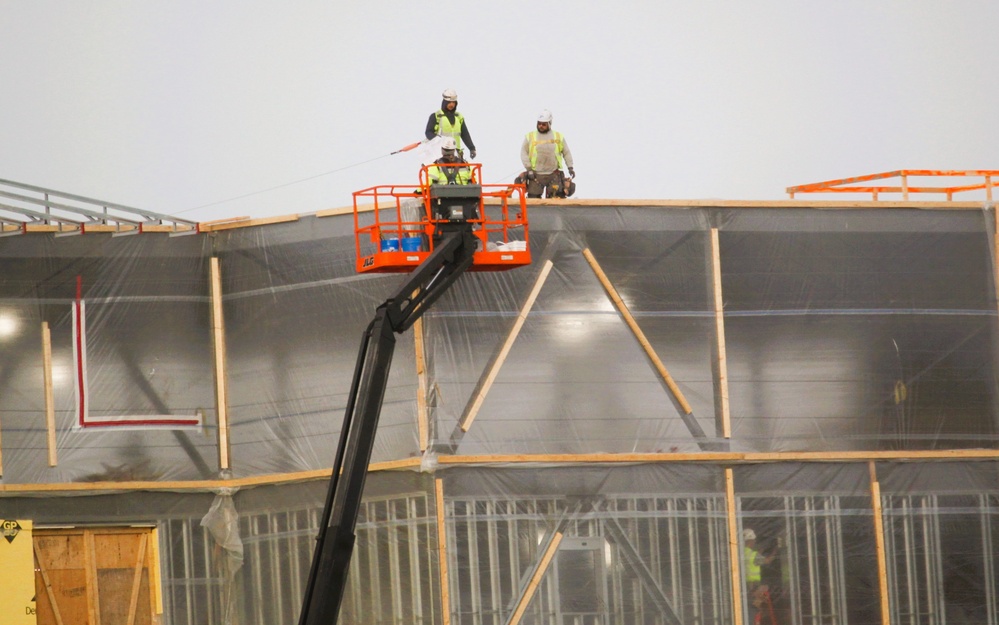 January 2025 barracks construction operations for East Barracks Project at Fort McCoy