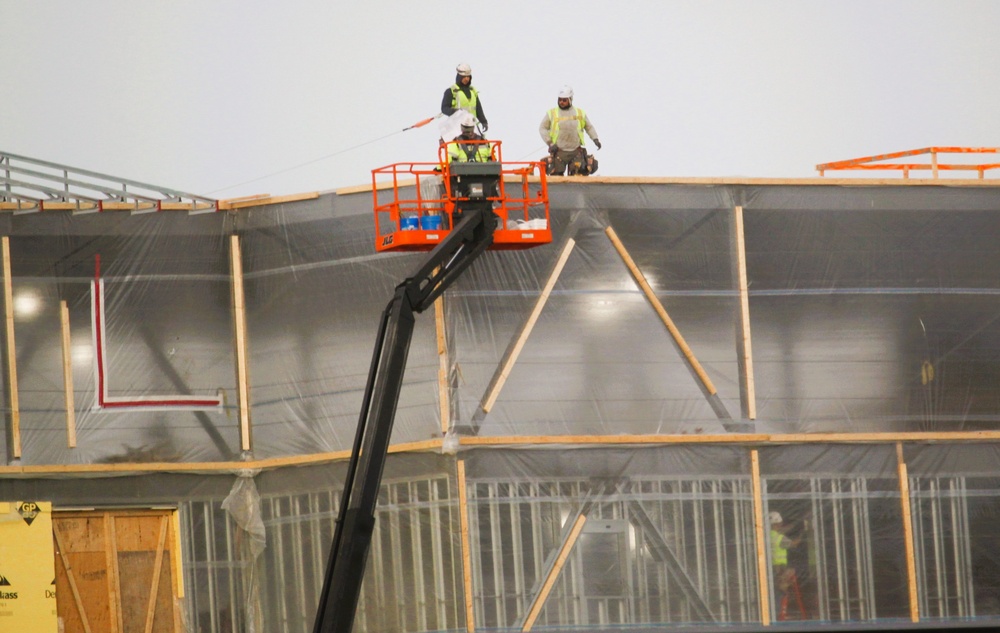 January 2025 barracks construction operations for East Barracks Project at Fort McCoy