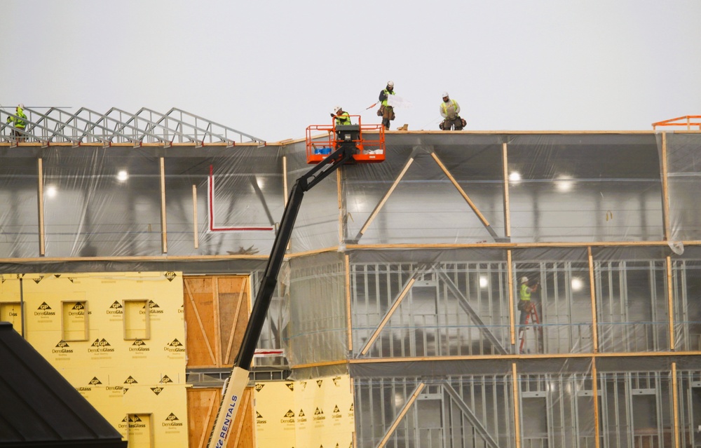 January 2025 barracks construction operations for East Barracks Project at Fort McCoy