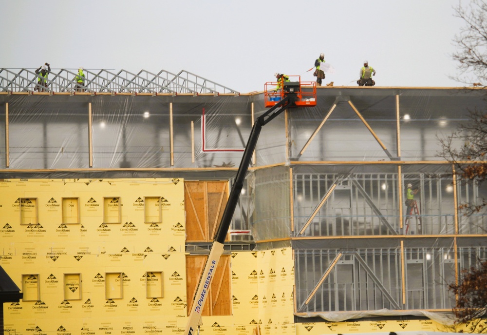 January 2025 barracks construction operations for East Barracks Project at Fort McCoy