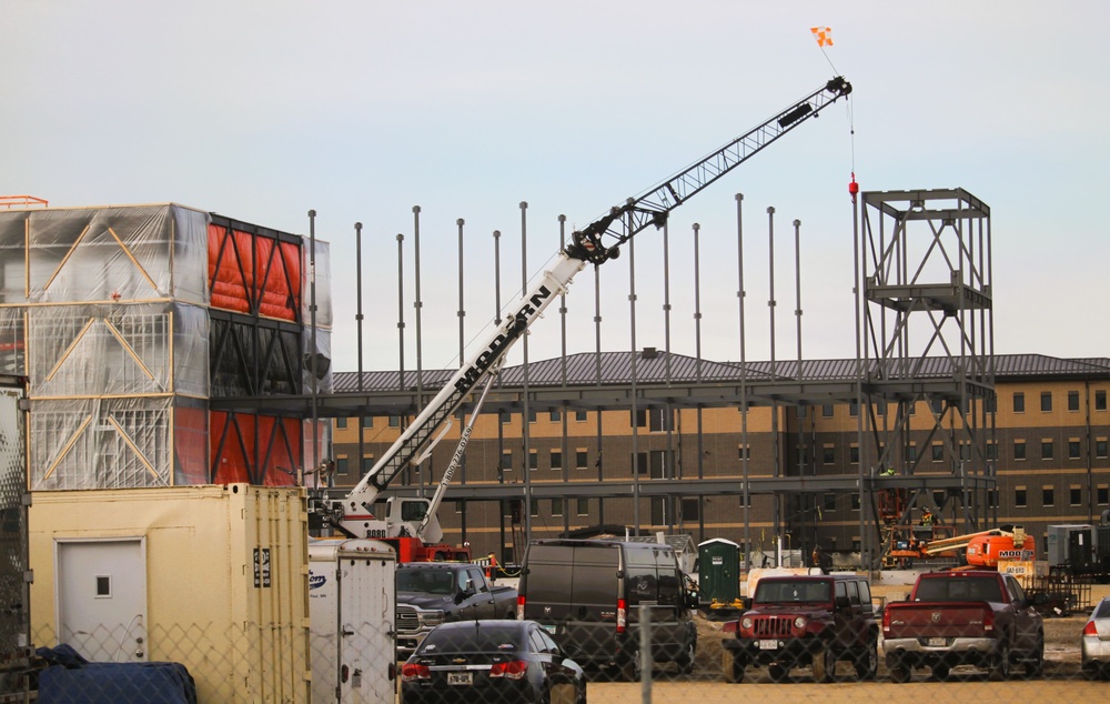 January 2025 barracks construction operations for East Barracks Project at Fort McCoy
