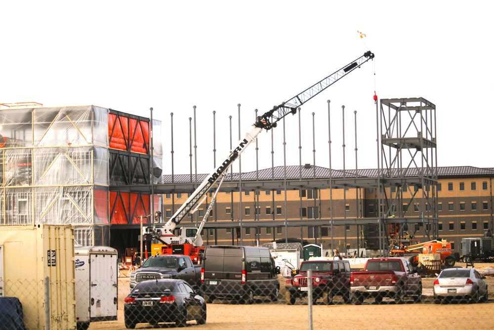 January 2025 barracks construction operations for East Barracks Project at Fort McCoy