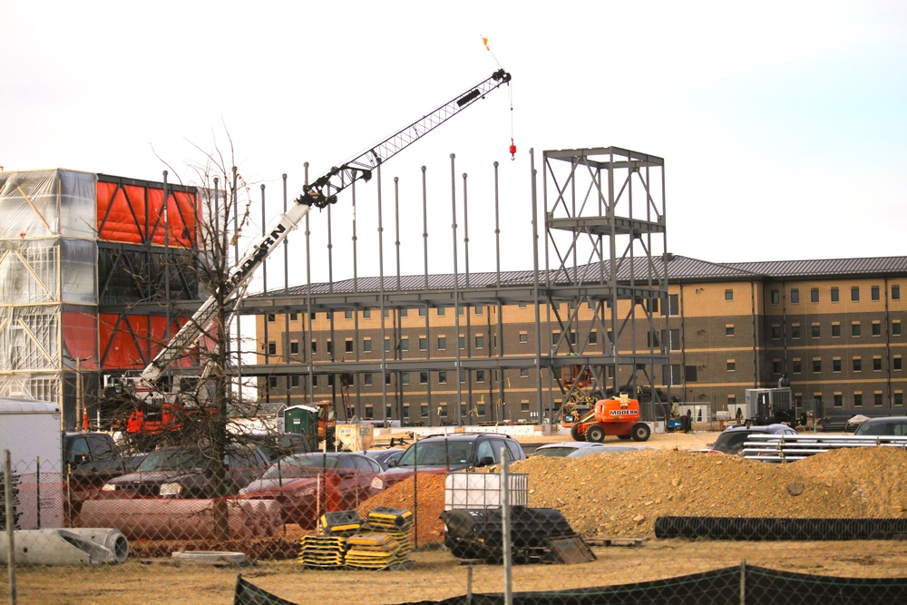 January 2025 barracks construction operations for East Barracks Project at Fort McCoy