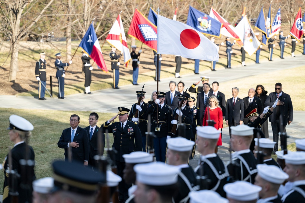 Japanese Prime Minister Shigeru Ishiba Visits Arlington National Cemetery