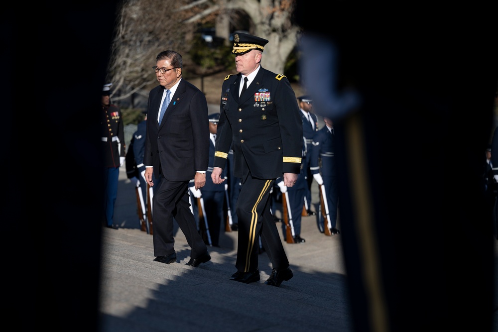 Japanese Prime Minister Shigeru Ishiba Visits Arlington National Cemetery