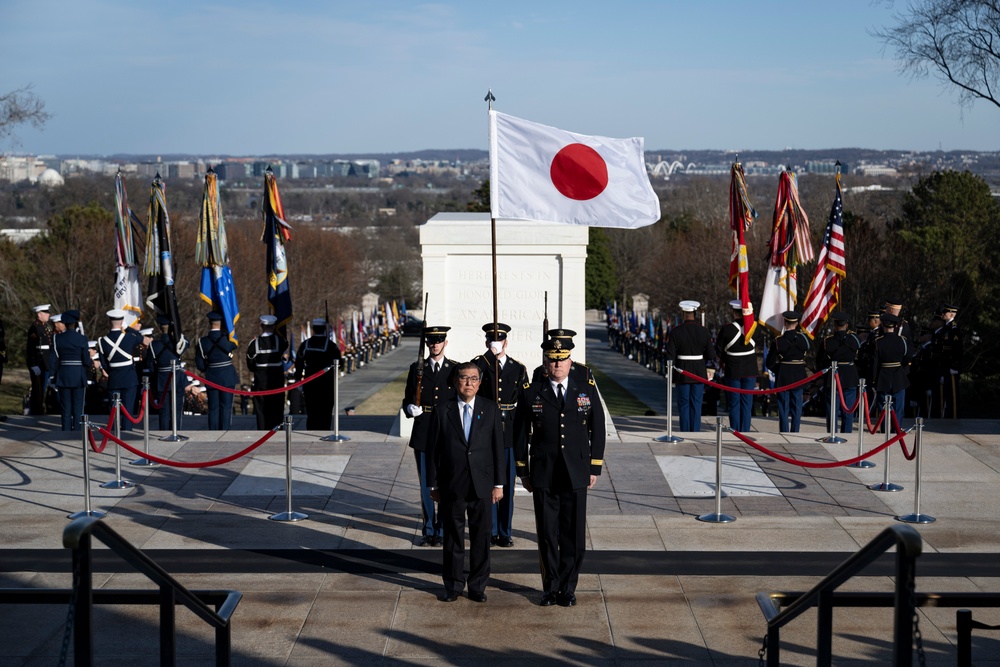 Japanese Prime Minister Shigeru Ishiba Visits Arlington National Cemetery