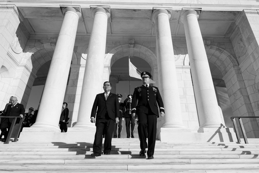 Japanese Prime Minister Shigeru Ishiba Visits Arlington National Cemetery