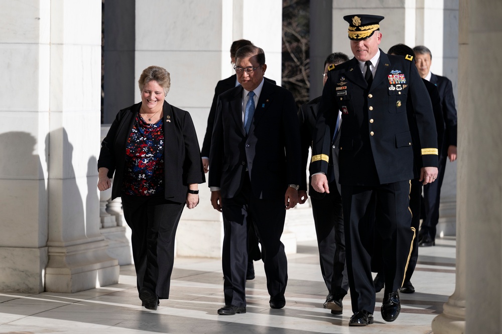 Japanese Prime Minister Shigeru Ishiba Visits Arlington National Cemetery