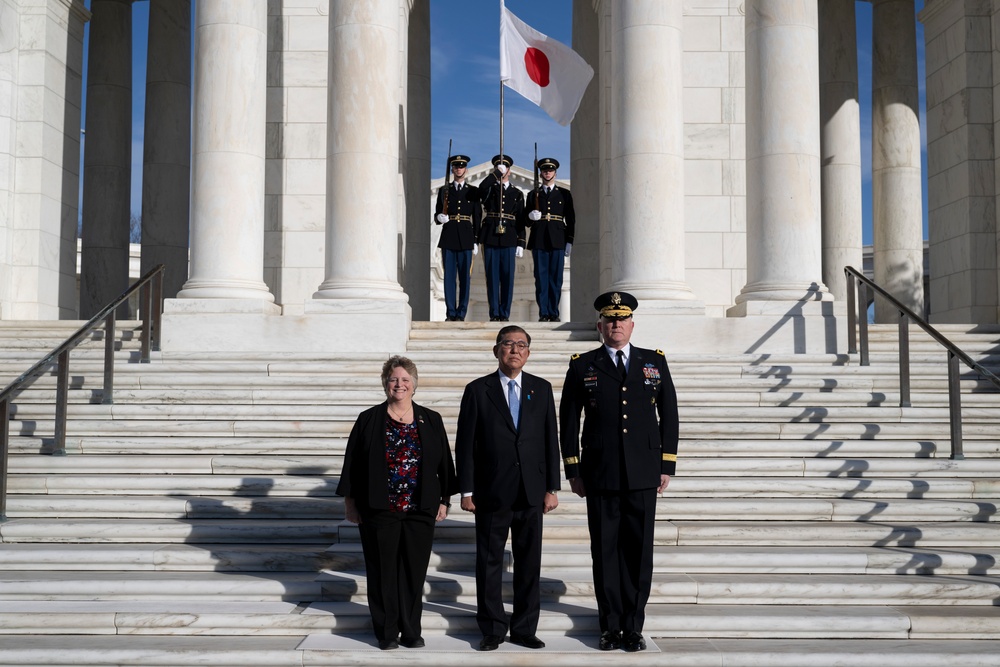 Japanese Prime Minister Shigeru Ishiba Visits Arlington National Cemetery