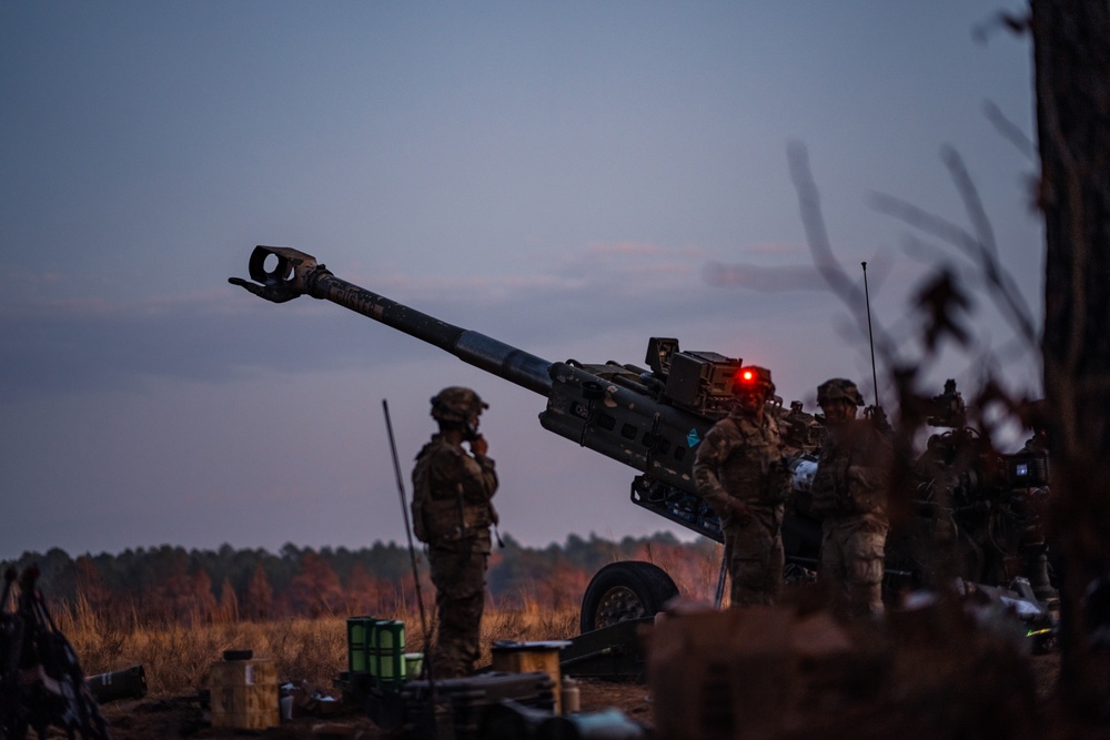 82nd Airborne Division Black Falcons conduct artillery live-fire exercise