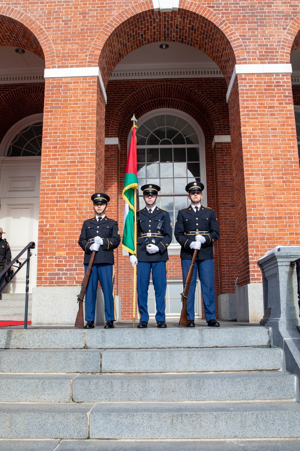 Mass. Guard Welcomes King of Jordon to State House