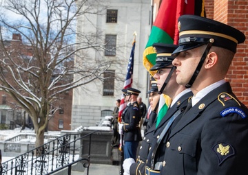 Mass. Guard Welcomes King of Jordon to State House