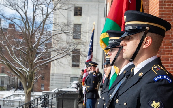 Mass. Guard Welcomes King of Jordon to State House
