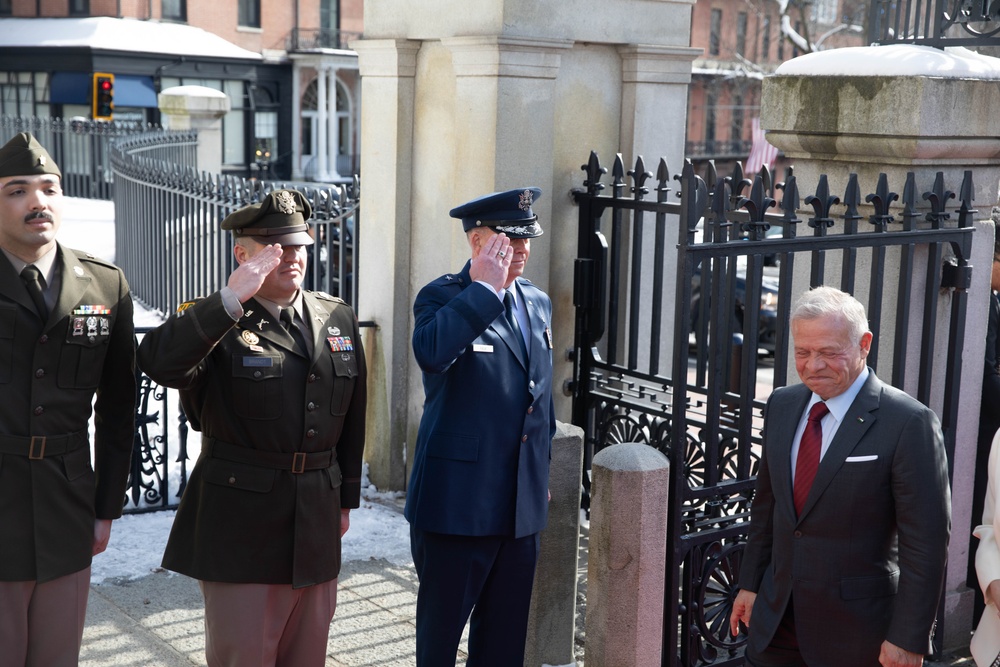 Mass. Guard Welcomes King of Jordon to State House