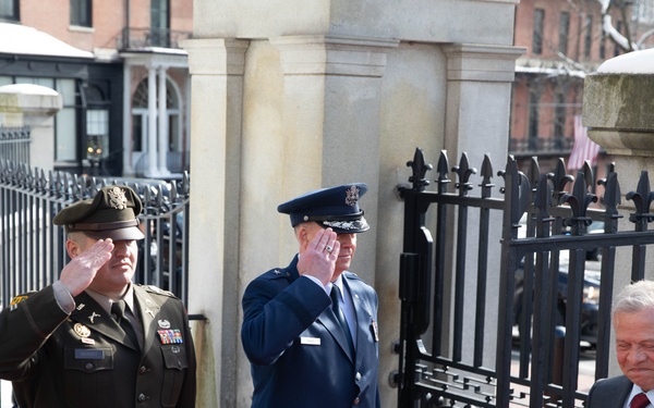 Mass. Guard Welcomes King of Jordon to State House