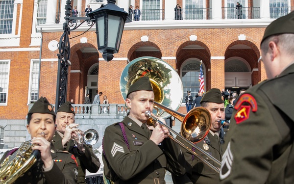 Mass. Guard Welcomes King of Jordon to State House