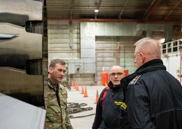 Danish Firefighters tour F-16 for Operation NOBLE DEFENDER